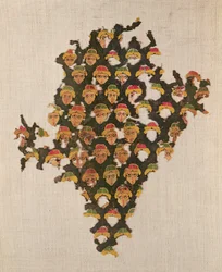 Arcokat ábrázoló szövettöredék, Fayumból, 6-7. század (textil)